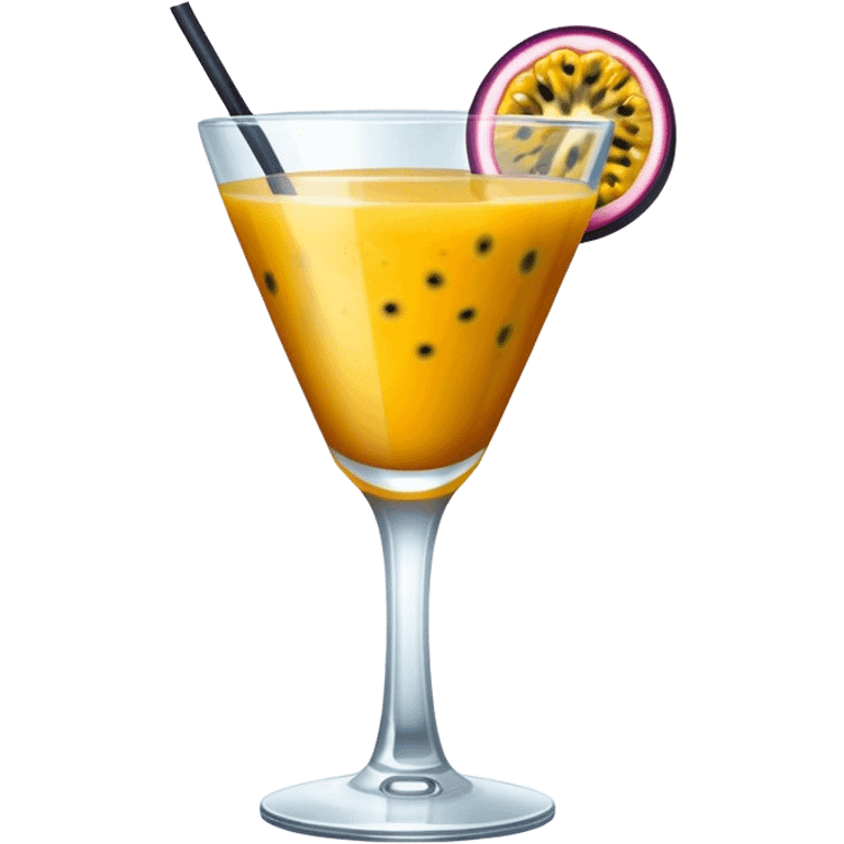 Passionfruit cocktail, half passionfruit in the glass emoji