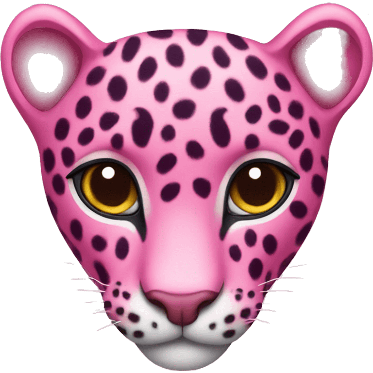 Pink leopard heart emoji