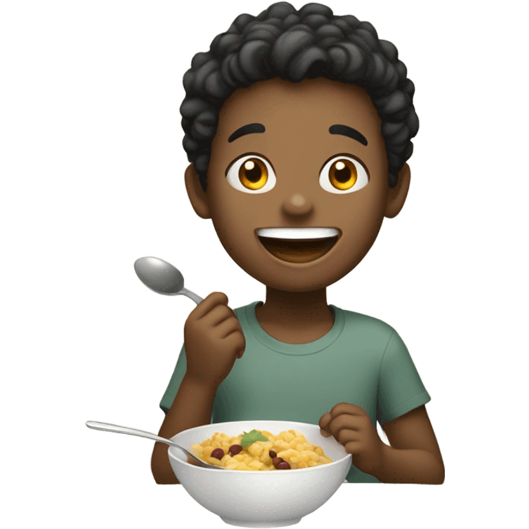 Boy eating food emoji