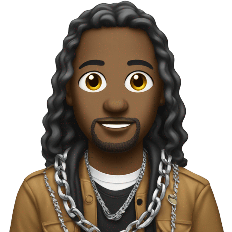 Rapper with waves wearing a bank chain emoji