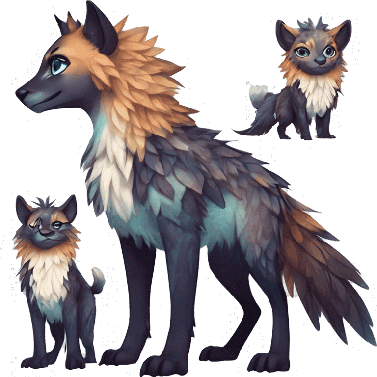 Cool cute Kawaii edgy fantasy shiny animal  fursona Fionbri vernid by griffsnuff & LiLaiRa & Falvie full body emoji