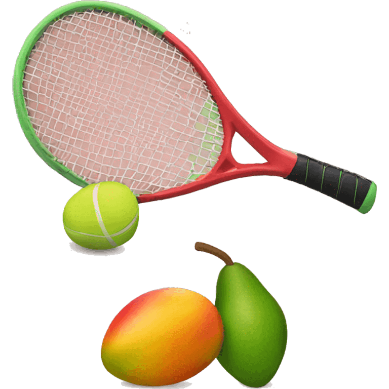 Mango and a tennis racket emoji