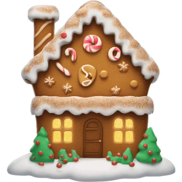 glittery gingerbread man house  emoji