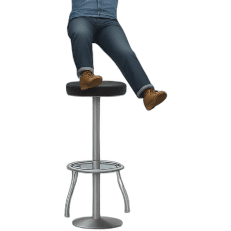 man's legs swinging off bar stool emoji