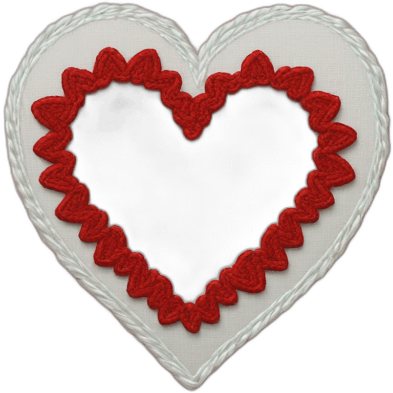 Embroidery of heart emoji