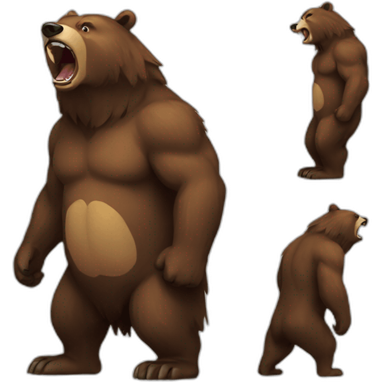 Aggressive standing bear  emoji