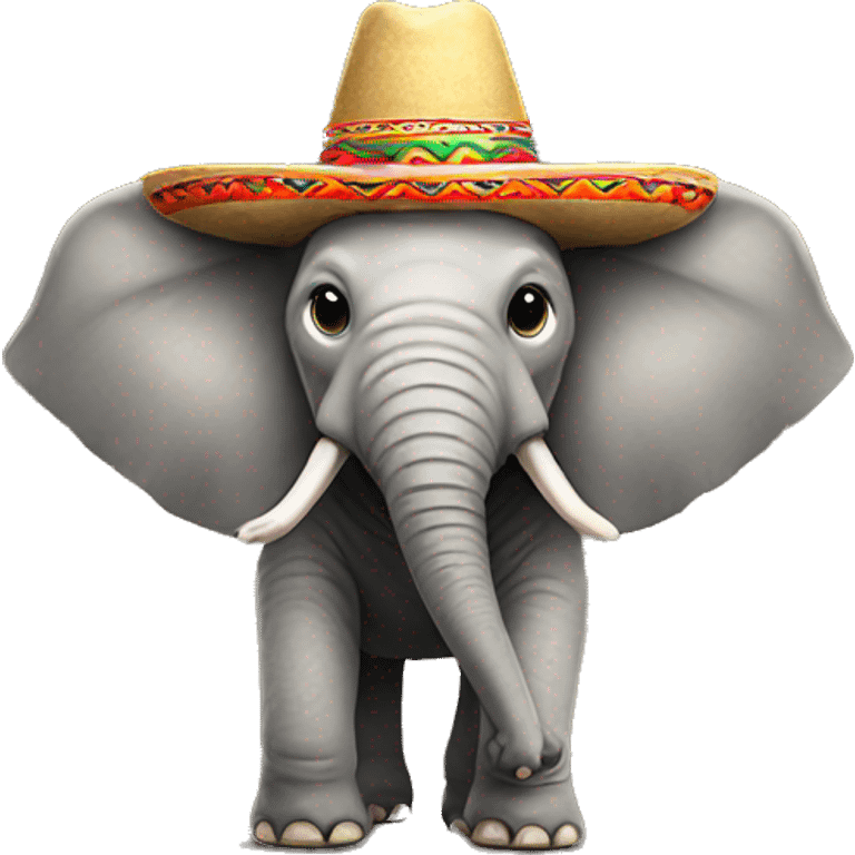 Elephant with a sombrero on emoji