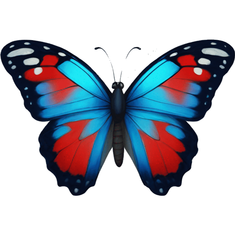 Red heart blue butterfly  emoji