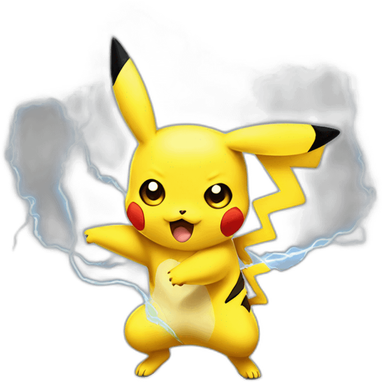 Pikachu using electricity emoji