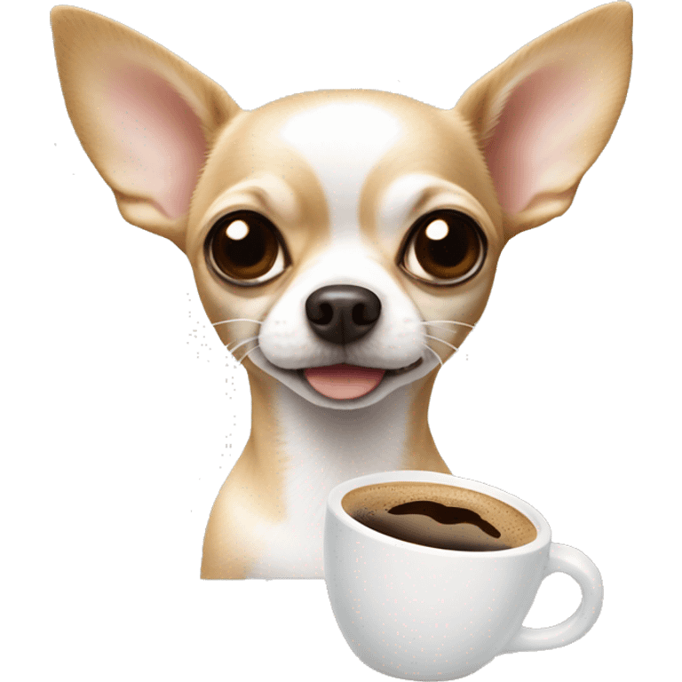 chihuahua with coffee that’s All White emoji