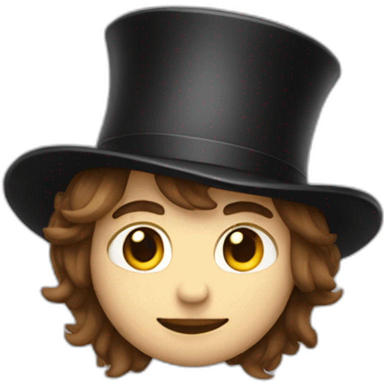 magician with side bangs, brown hair emoji