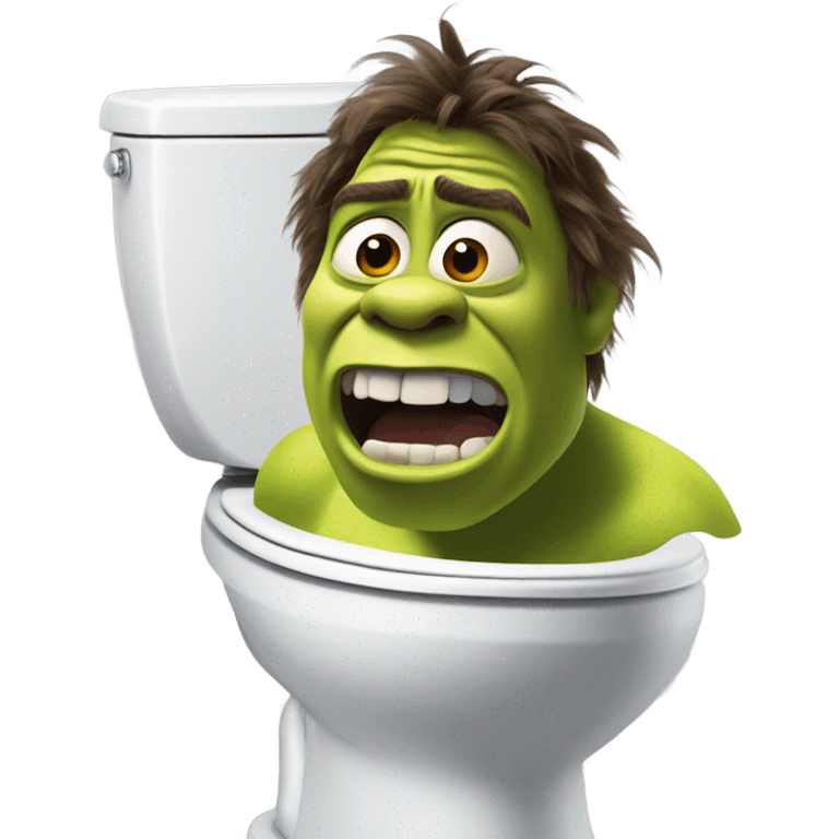 Shrek coming out of a toilet  emoji