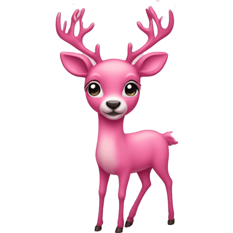 Pink deer emoji