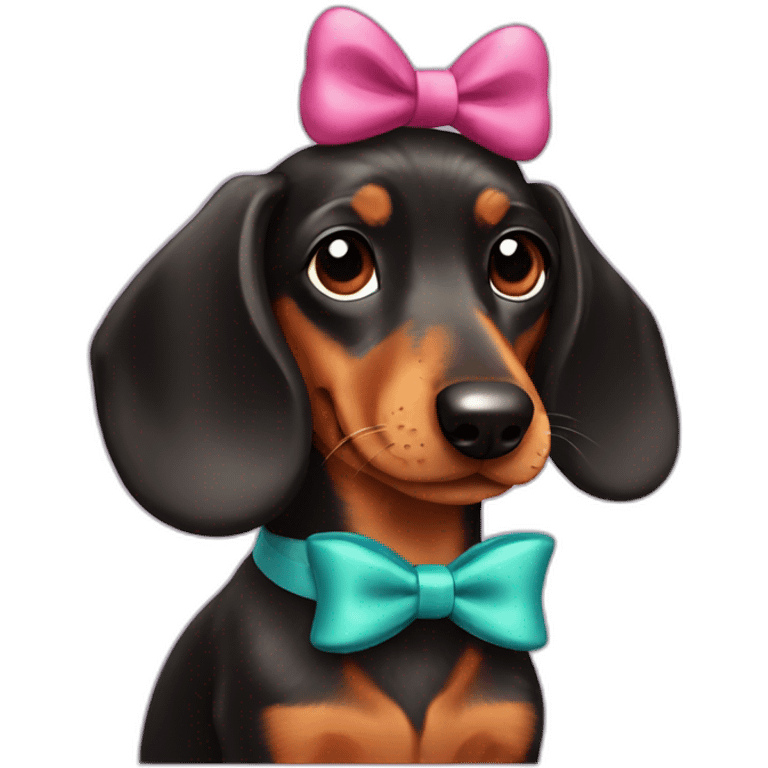 daschund with bow emoji