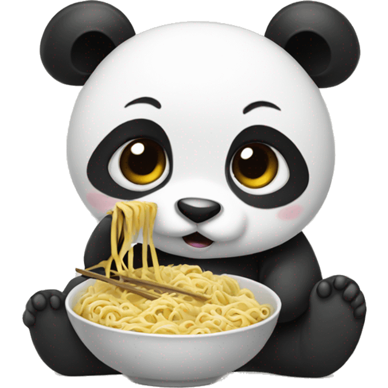 Panda eating noodles emoji