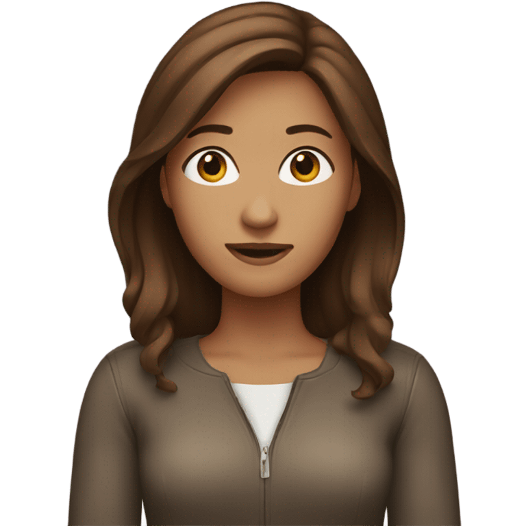 Woman with brown hair in laptop  emoji