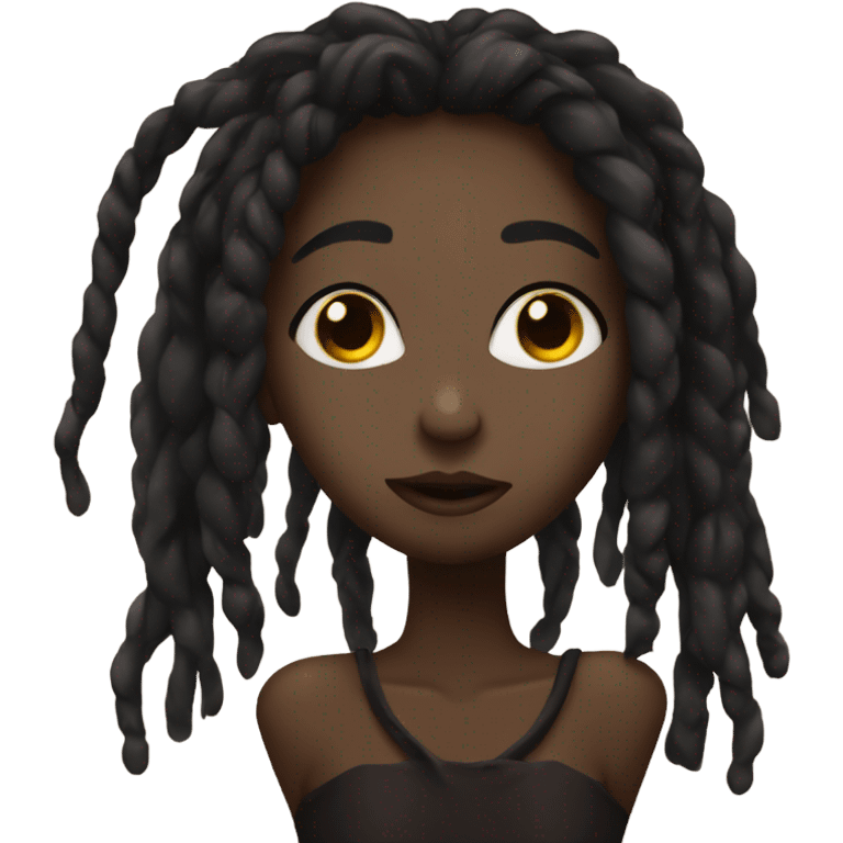 dark beauty with brown dreads blowing kisses emoji