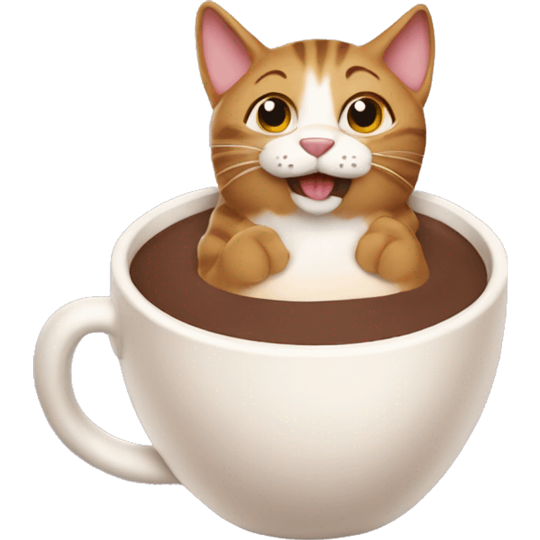 Cat drink hot chocolate  emoji