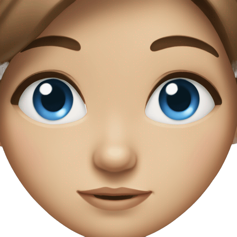 Brown hair blue eye girl emoji