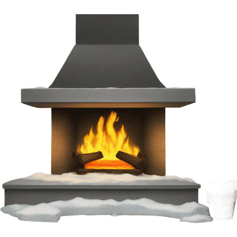 Fireplace full of snow emoji