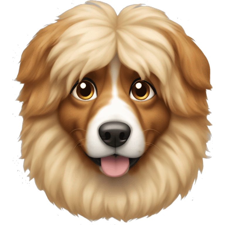 fluffy red/blonde-haired long fur kokoni greek dog  emoji