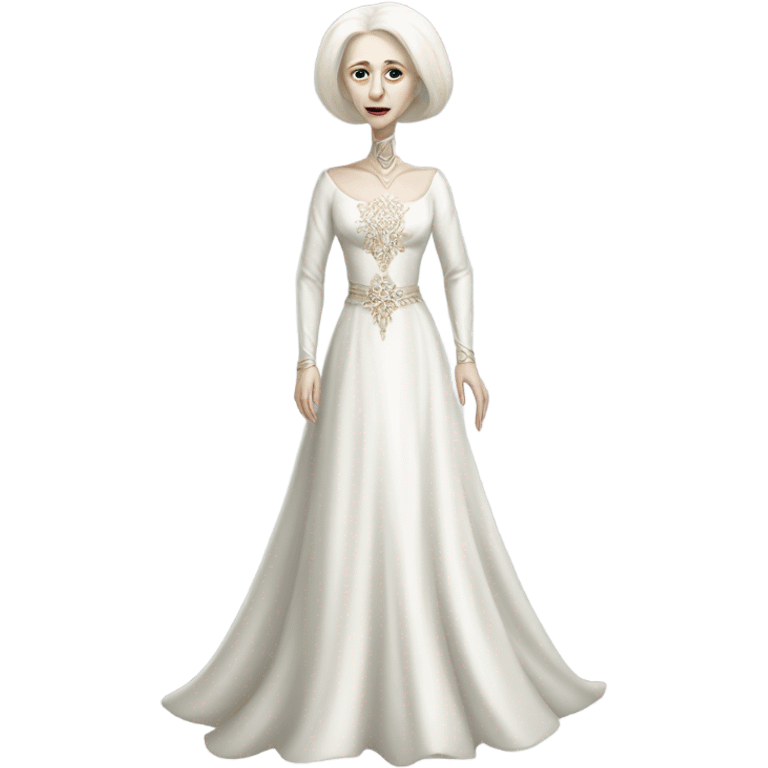 a white alien woman full body in Romanov dress emoji