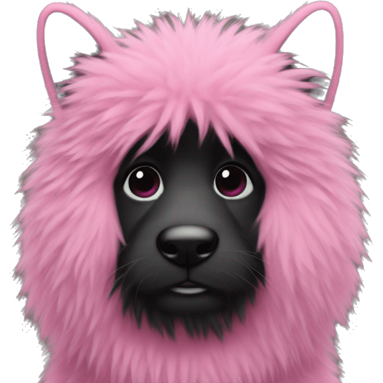 Pink furry black emoji