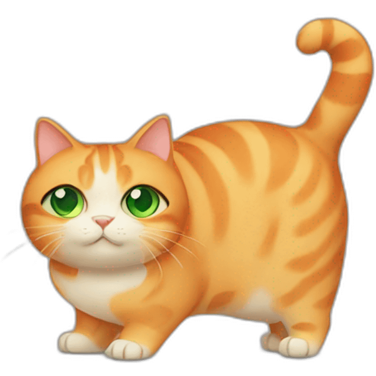 Fat orange cat with green eyes  emoji