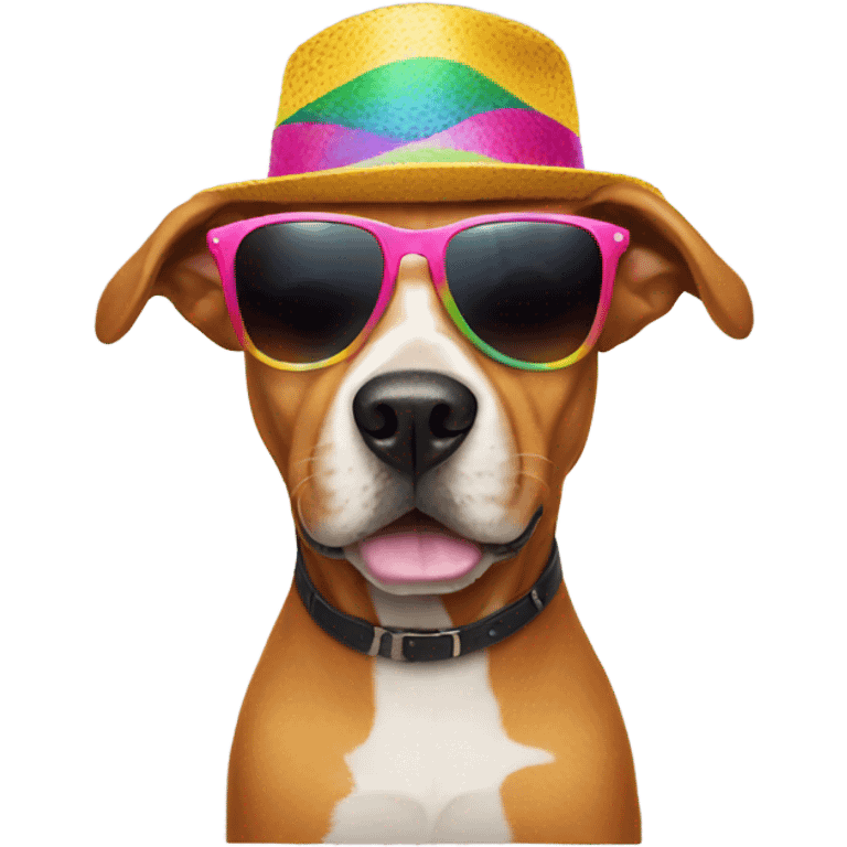 Dog with hat and sunglasses emoji