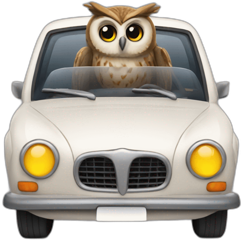 Owl in car emoji