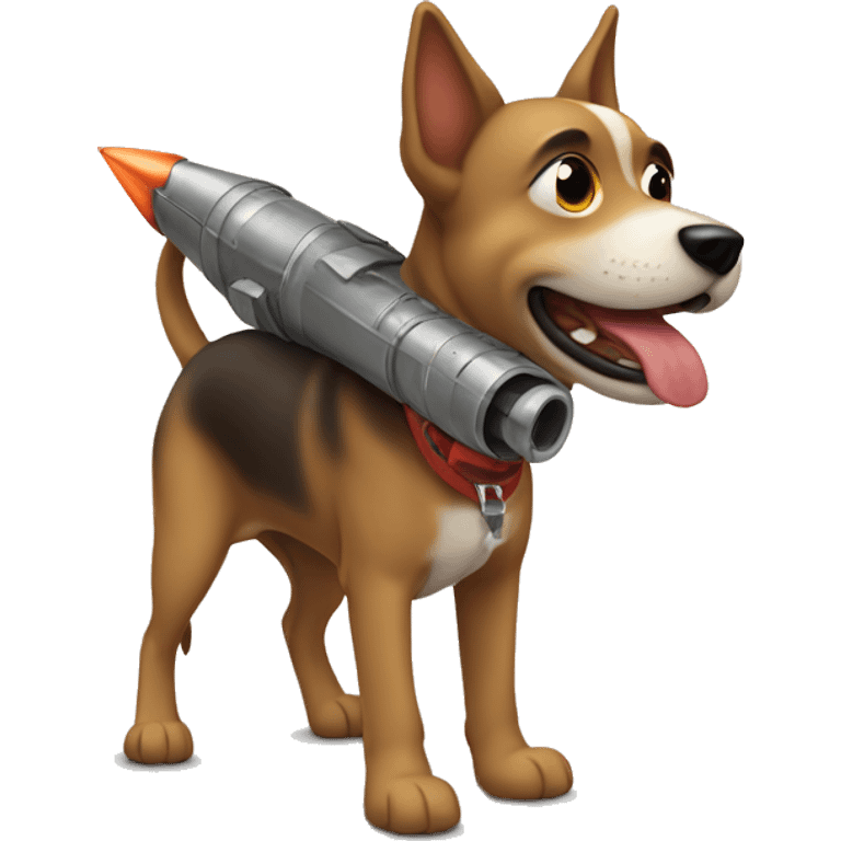 Dog with a rocket launcher ￼ emoji