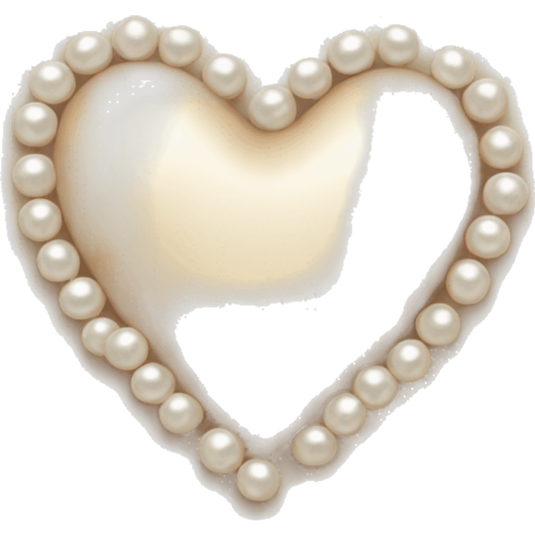 beige heart and pearls emoji