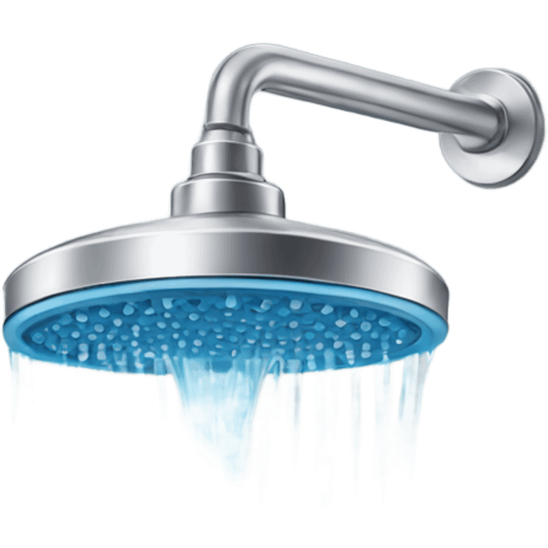 Showerhead with water flowing emoji