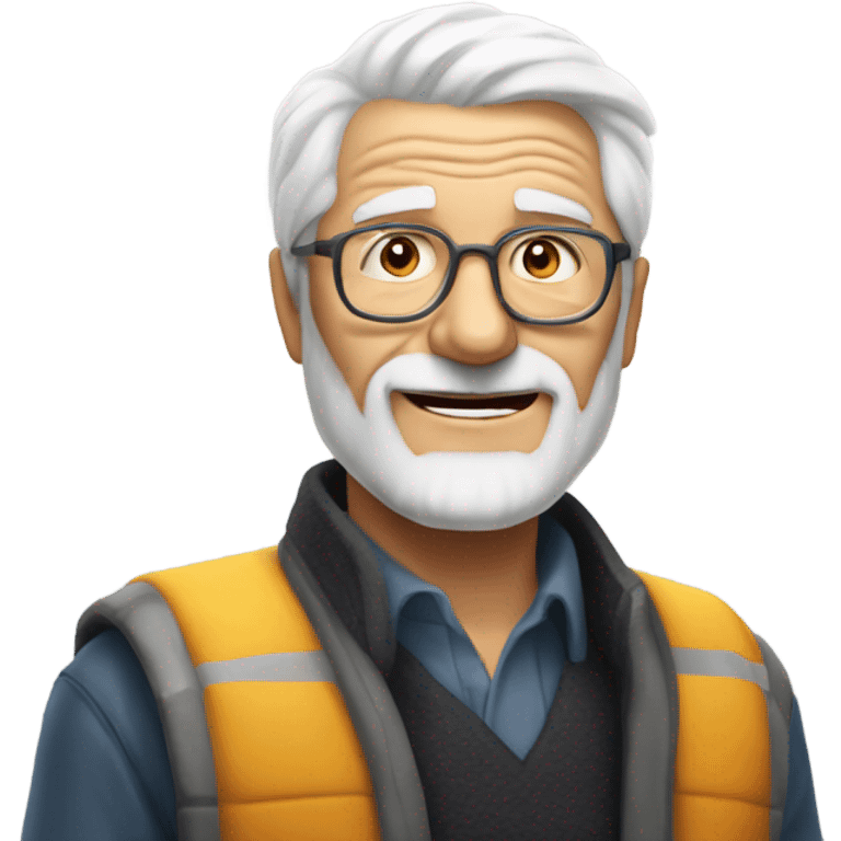 white haired old man portrait happy new year 2025 emoji