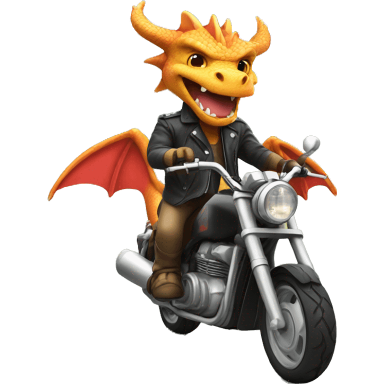 Dragon riding a motorcycle  emoji