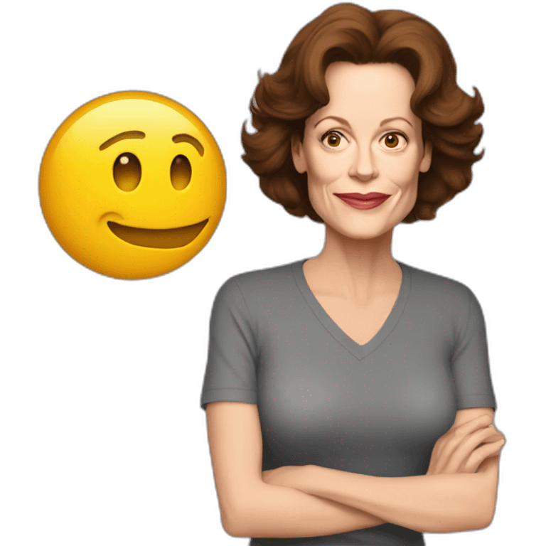 sigourney weaver cartoon wearing tee emoji