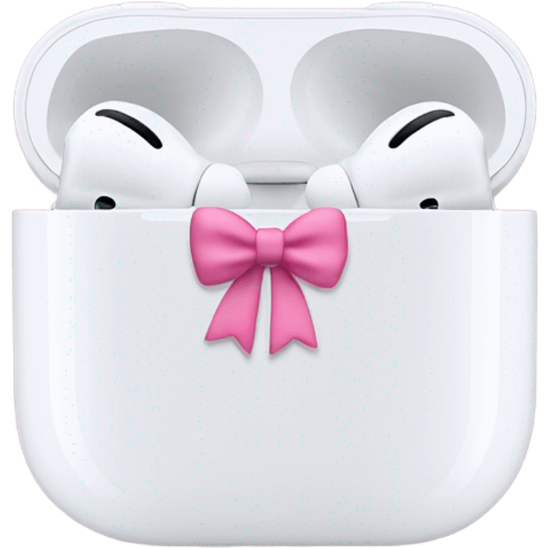 black airpods pro max with pink bow emoji