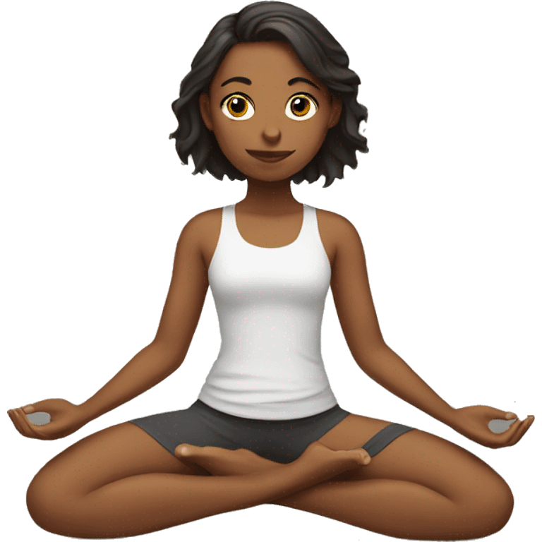 girl making yoga emoji