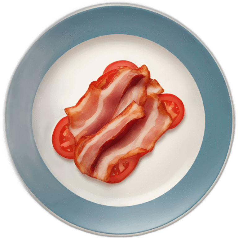 Bacon Tomato on a plate emoji