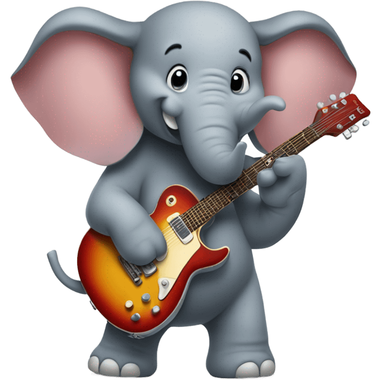 Elephant playing electric guitar emoji