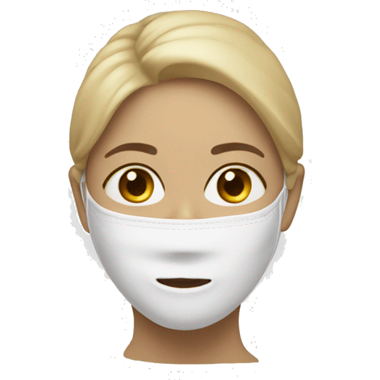 Beige mask in white woman emoji