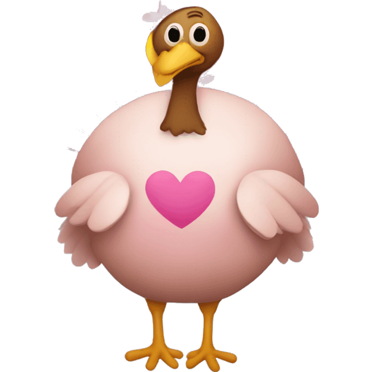 Thanksgiving turkey with pink hearts and stars emoji