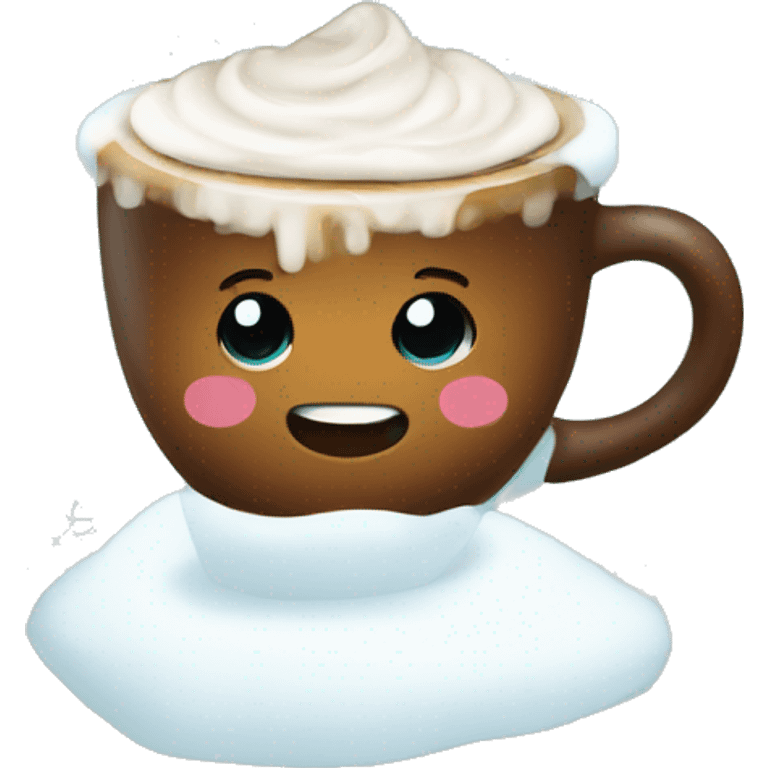 Cute winter cup of coffe emoji