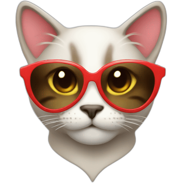 cool cat with heart shades emoji