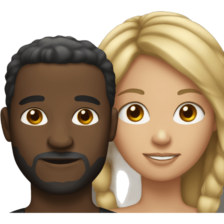 Black woman white man emoji