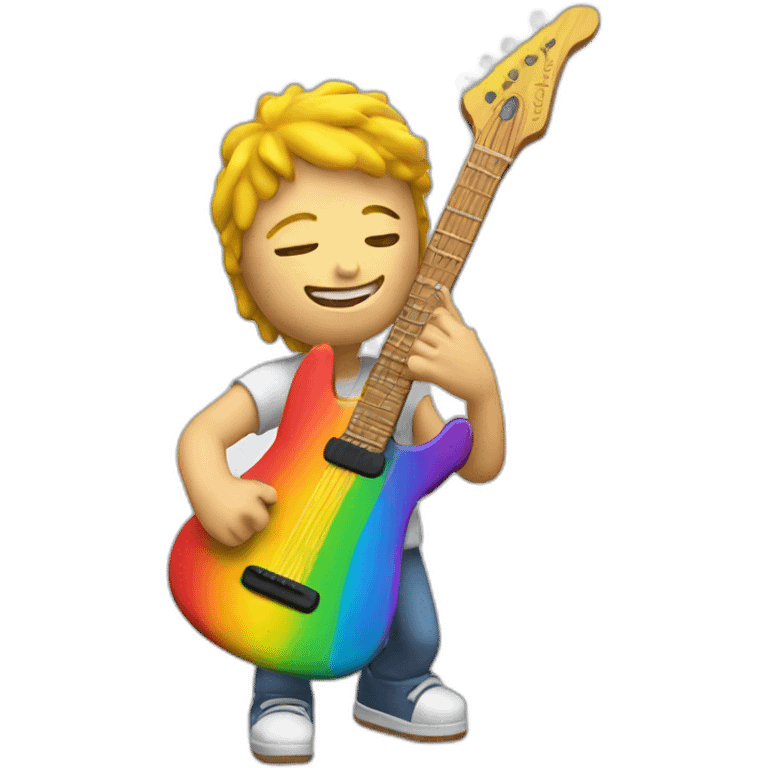 3d Person Playing a Rainbow Guitar emoji