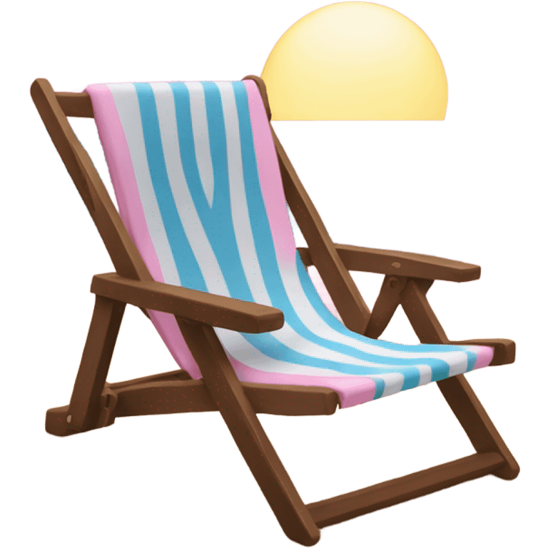 Pink sunset and beach chair emoji