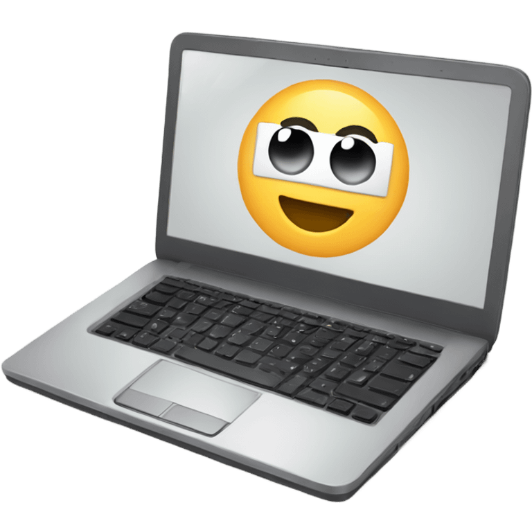 Laptop with html emoji