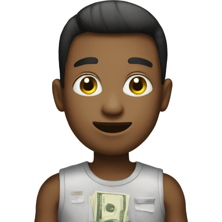 SShort boy with money emoji