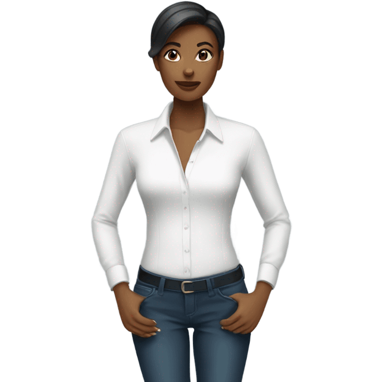 stylish woman in white shirt emoji